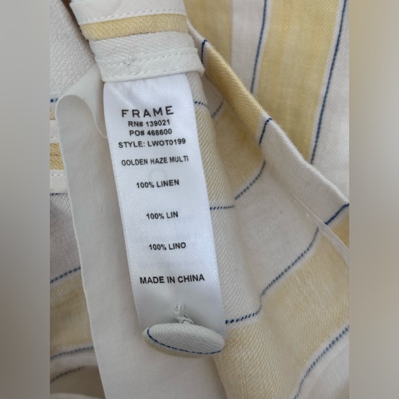 Stripped NEW FRAME 100% Linen Stripe Blazer size 0 - Picture 16 of 17